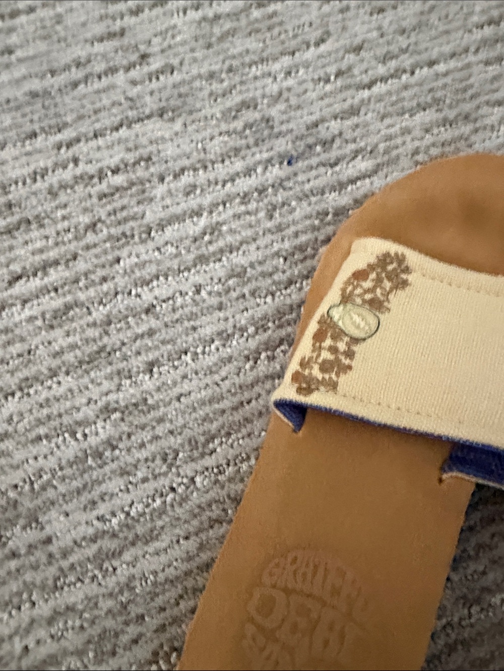 Grateful Dead x Sanuk Beige Canvas Slide Sandals with Floral Accent - Picture 3 of 5